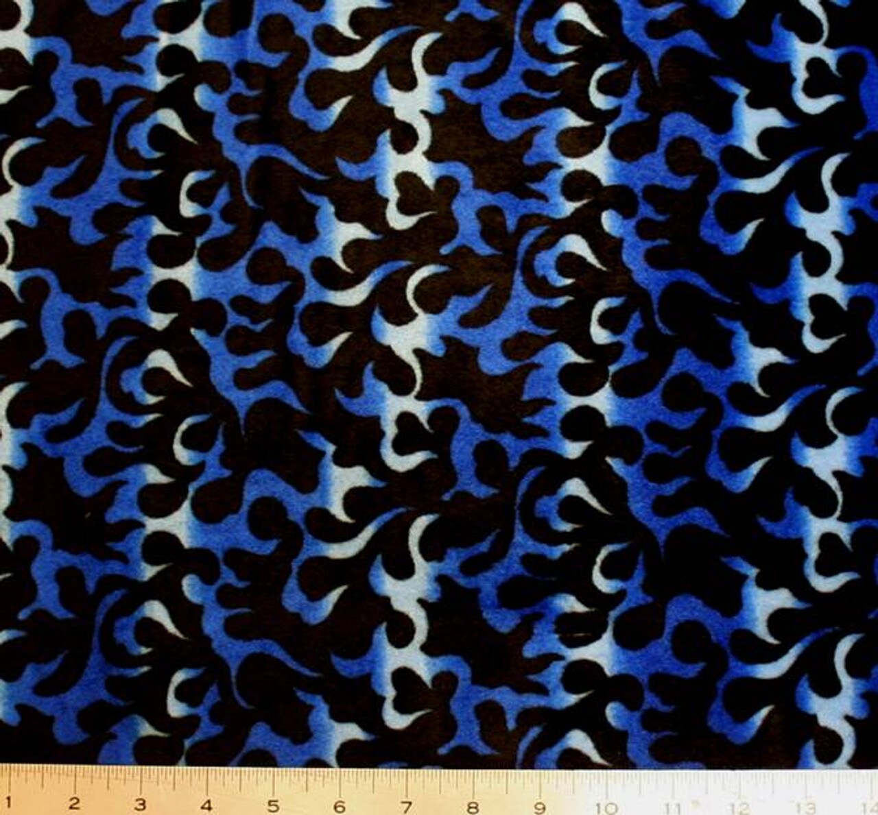 1 Yard Royal and Black Fire Flame Velboa Faux Fur Apparel Fabric 58/60″ Width 100% Polyester